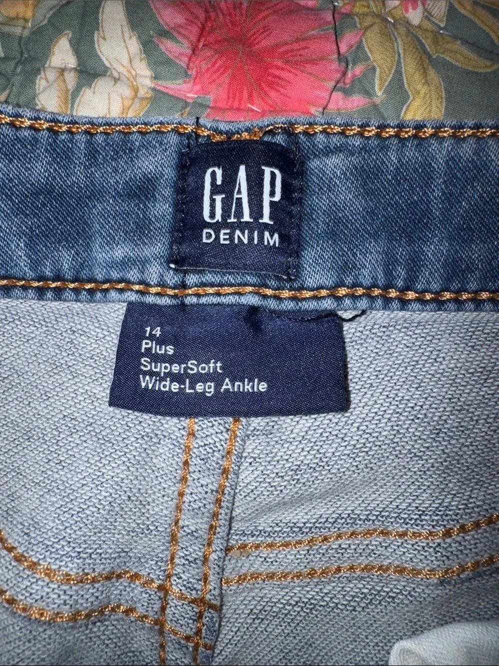 Gap Classic Girls Super Soft Wide-Leg Ankle Jeans in Dark Blue